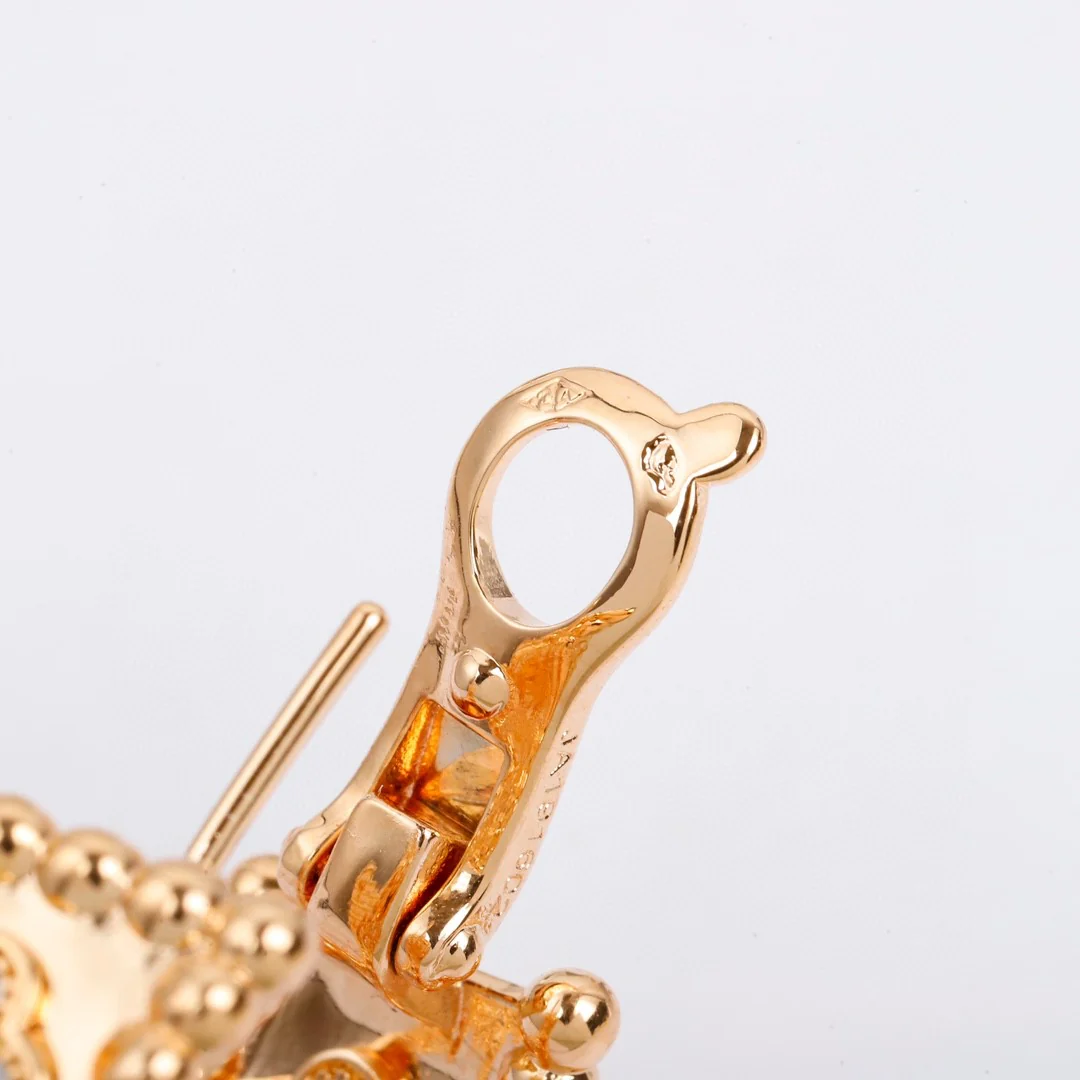 VCES001 S925 Sterling Silver and diamond Perlee clovers hook Earring clip - ccjewelryacc