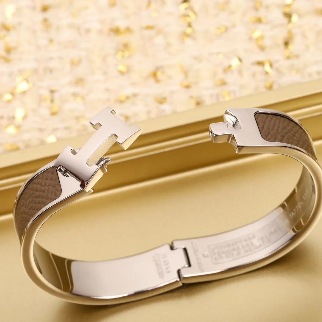 HMS011  leater Clic H Bangle Bracelet Middle - ccjewelryacc