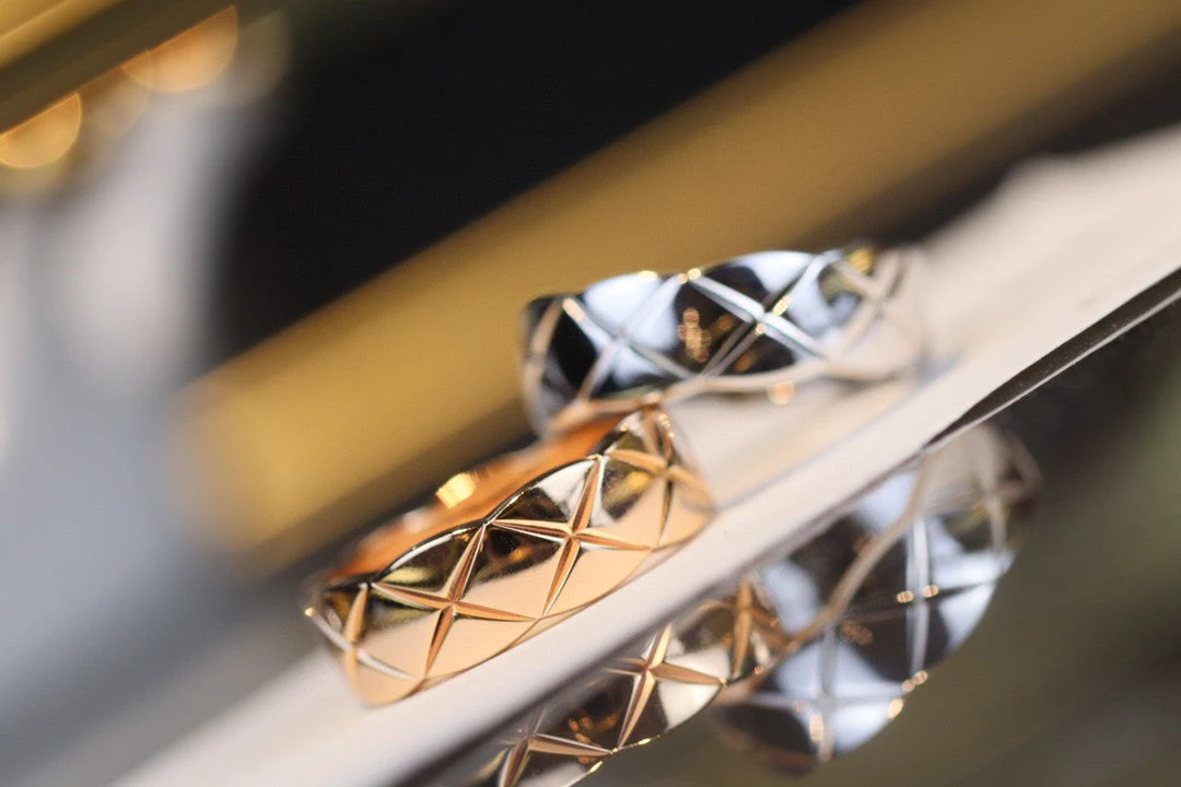 CCR8002B 7mm crush ring S925 Silver 18K Gold plating CC Ring - ccjewelryacc