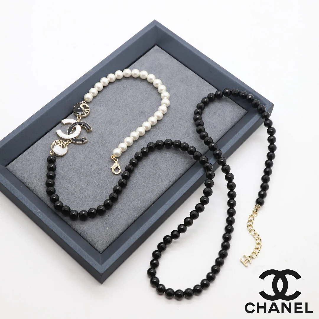 CCL025 High Quality CC Pearl Long Chain Necklace Pearl Sweater Chain - ccjewelryacc