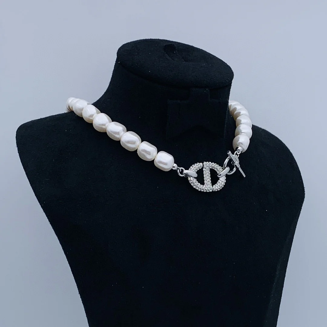 CDN153 High quality Pearl CD Choker Necklace - ccjewelryacc