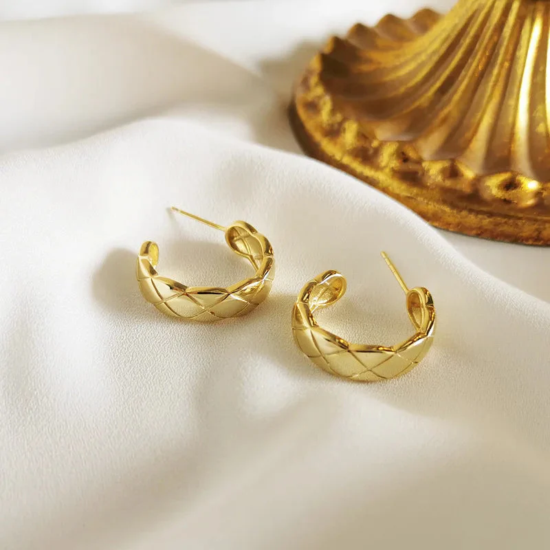 CCE8004G COCO Crush earrings S925 Silver 18k Real Gold Plating Diamond cc earring - ccjewelryacc