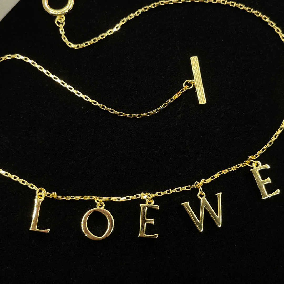 LWN005 Loewi Anagram Letter charms Necklace - ccjewelryacc
