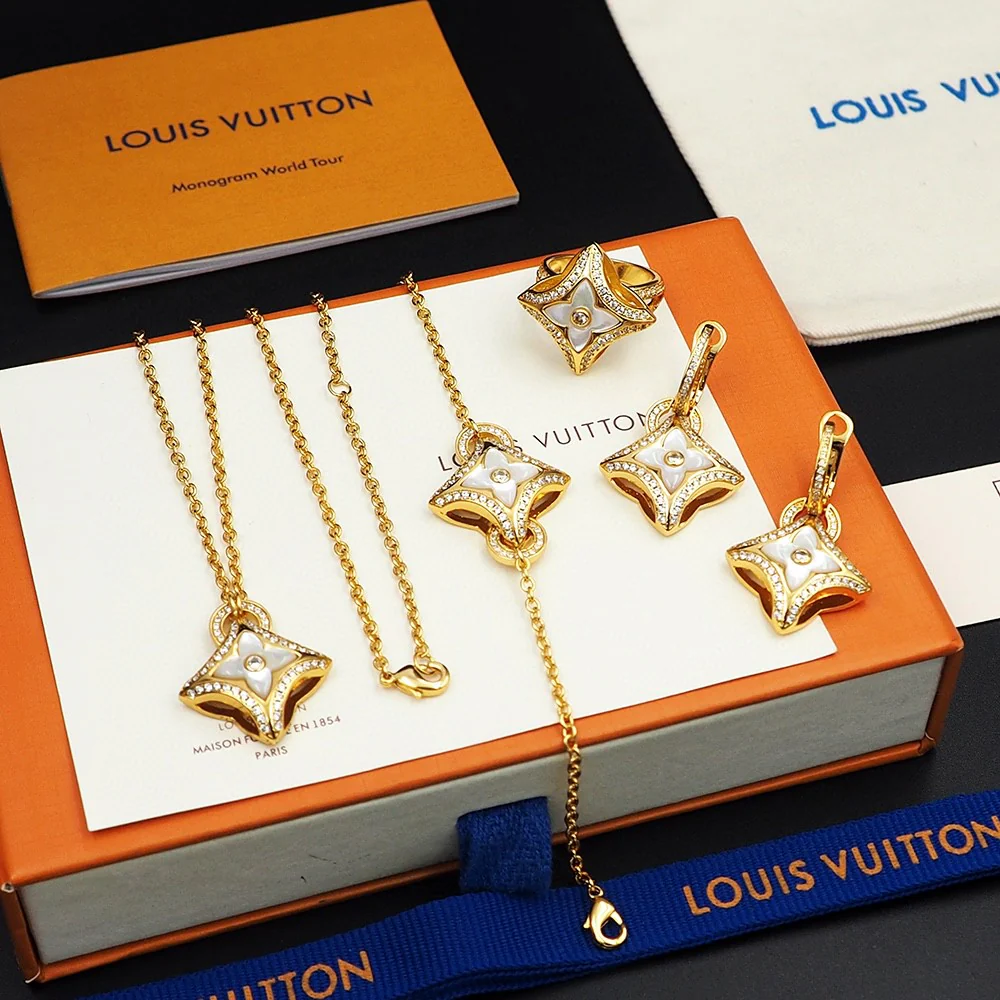 LVT011W Ever Blossom Series Jewelry Set Necklace Bracelet Earrings - ccfashionjewelry