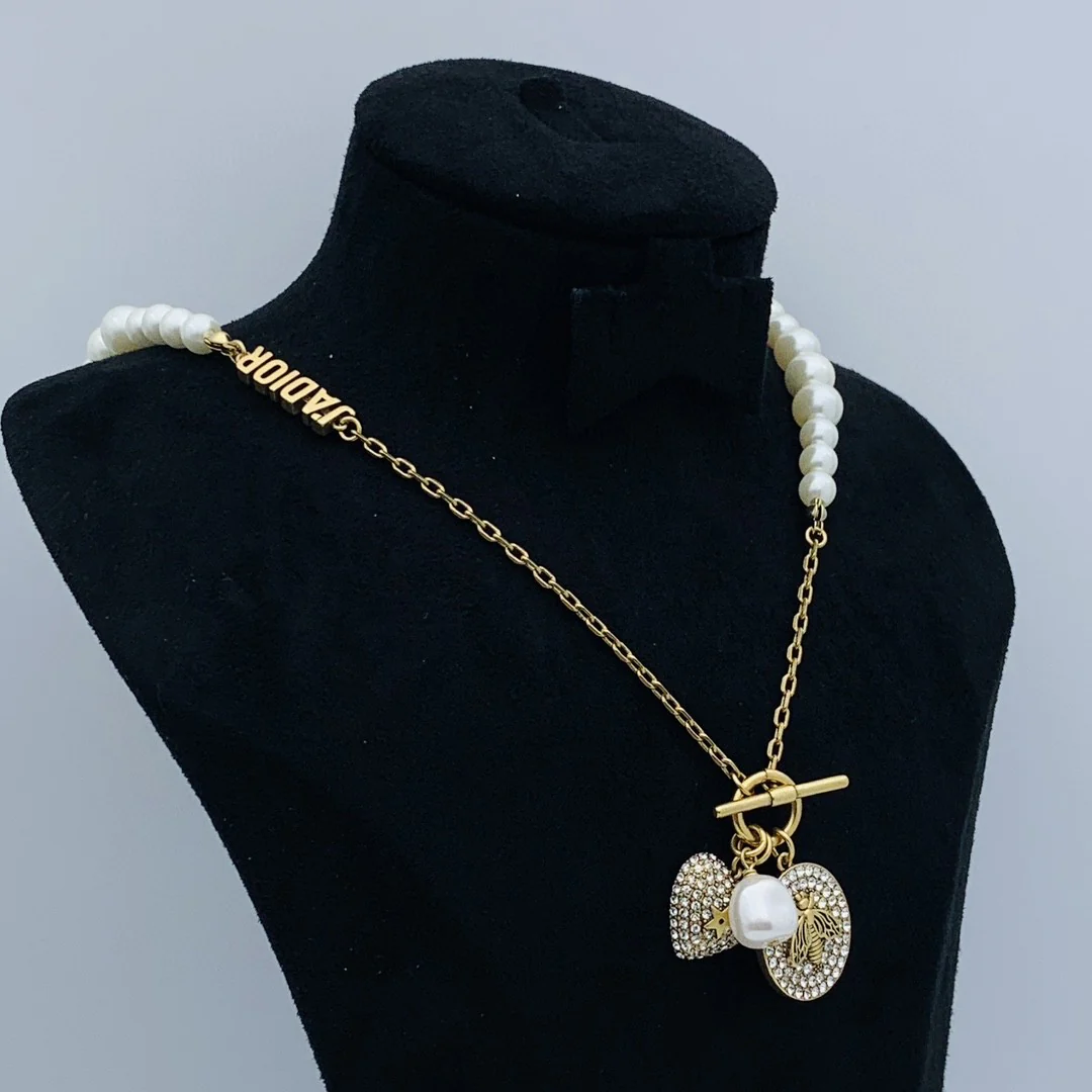 CDN160 High quality CD Pearl choker Necklace - ccjewelryacc