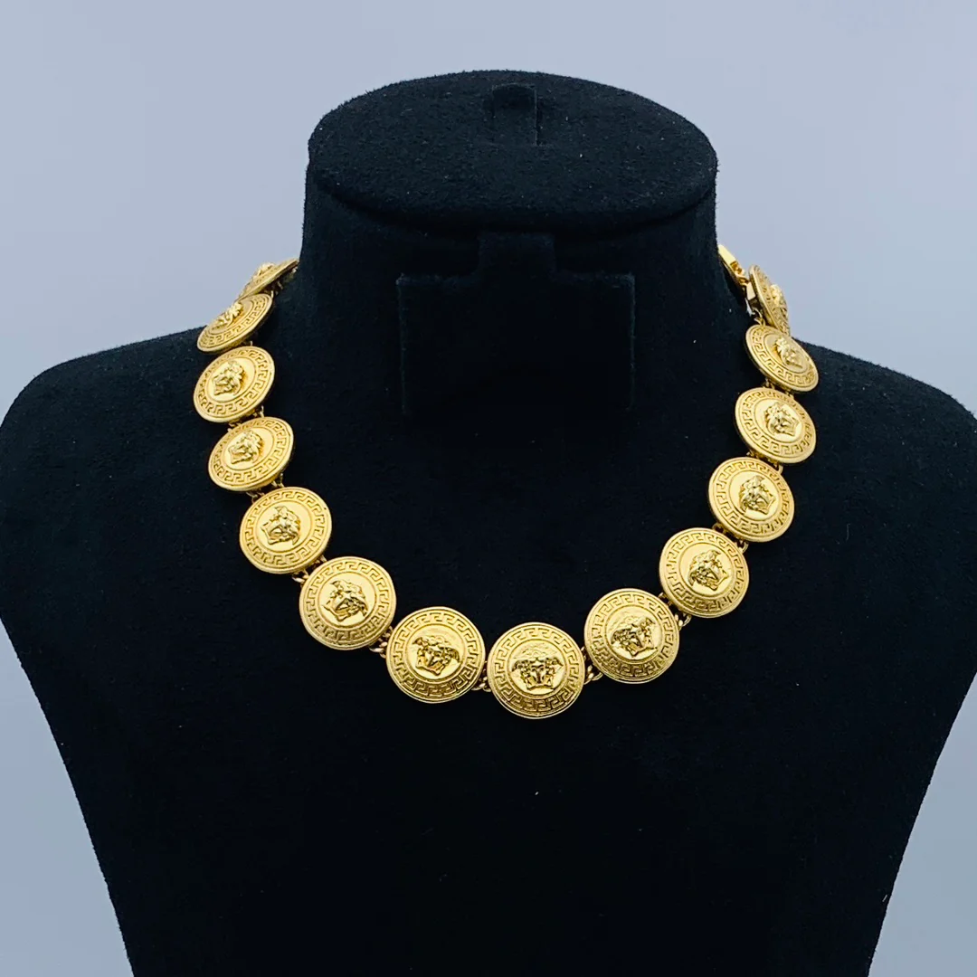 VSN012 Versace 20 medusa gold chain necklace - ccjewelryacc