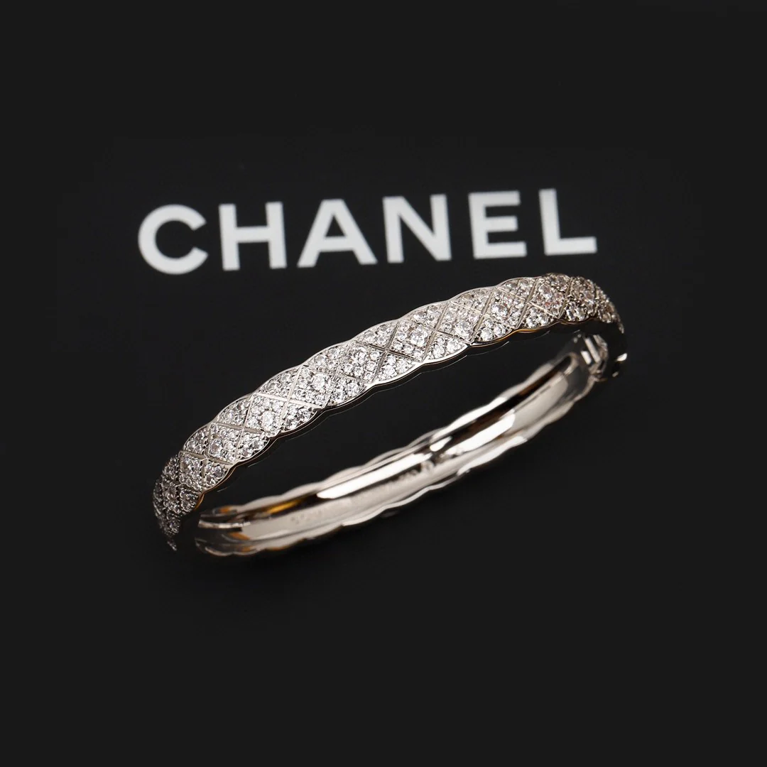 CCSS092 Full diamond S925 Silver COCO Crush Bangle Bracelet CC Bracelet - ccjewelryacc