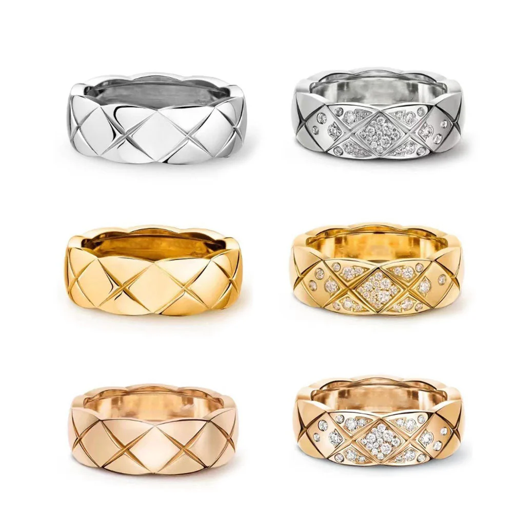 CCR8001B 7mm COCO crush ring cc ring Titanium steel Gold plating ring - ccfashionjewelry