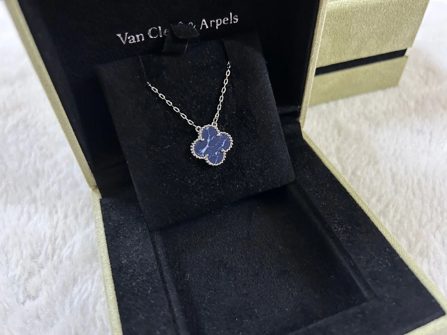 VCN016 1.5cm van cleef alhambra necklace Pietersite - ccjewelryacc