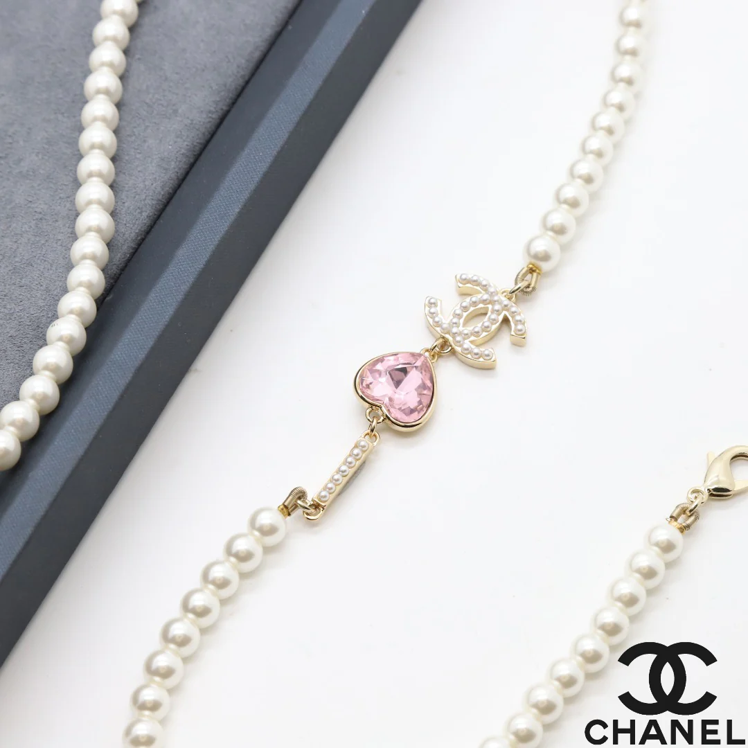 CCL016 High Quality CC Pearl Long Chain Necklace Pearl Sweater Chain - ccjewelryacc