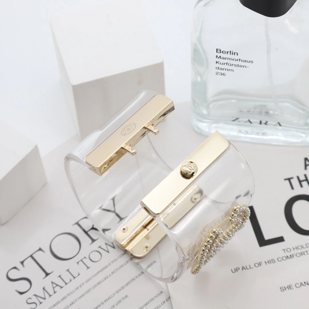 CCS064  Chanel large acrylic cuff bracelet - ccjewelryacc