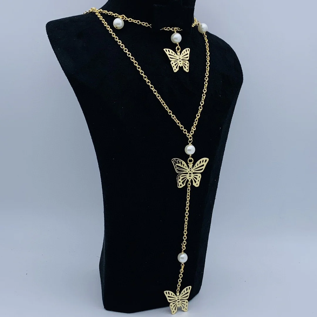 CDN157 High quality Double-deck CD Butterfly Necklace - ccjewelryacc