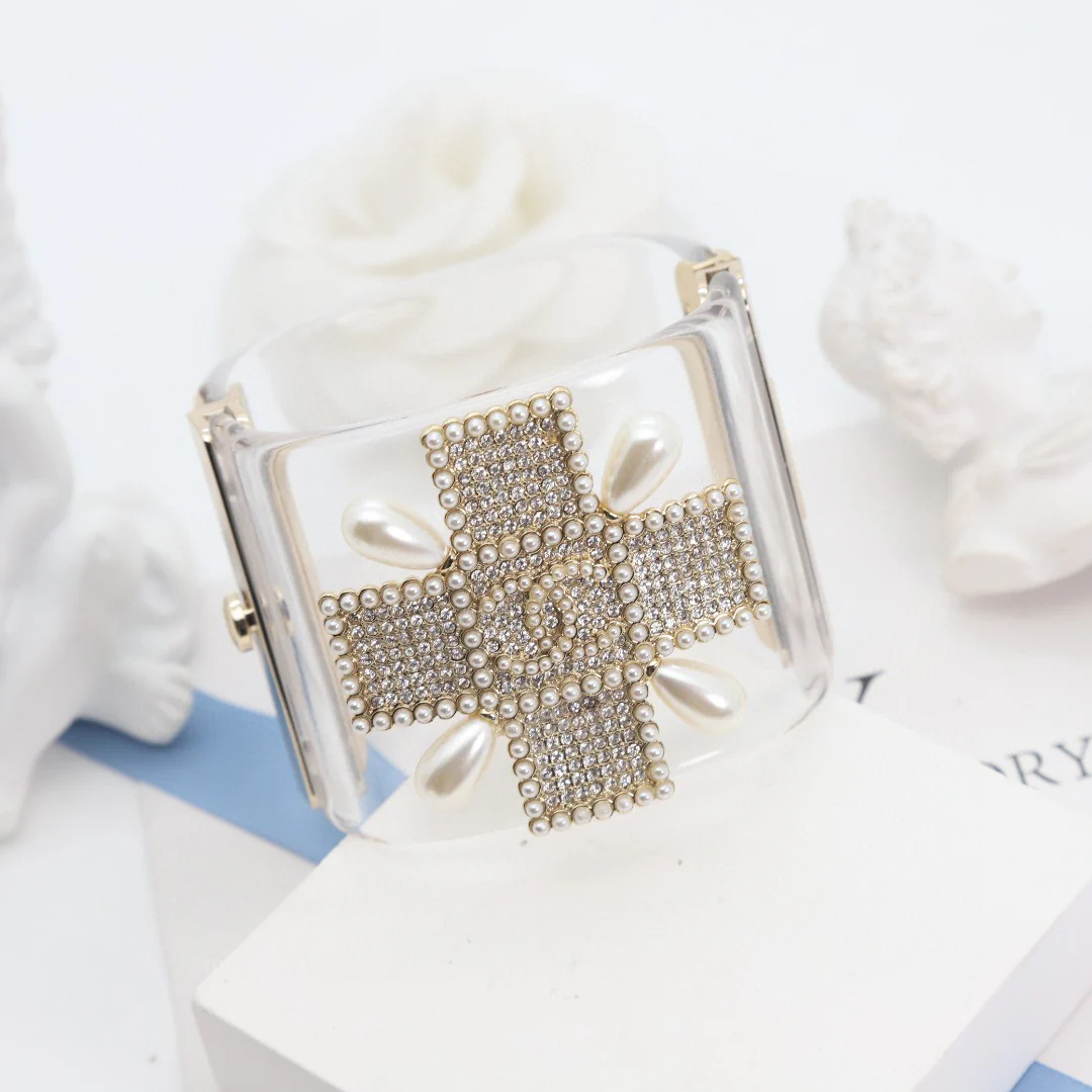 CCS077 Chanel large acrylic bracelet - ccjewelryacc