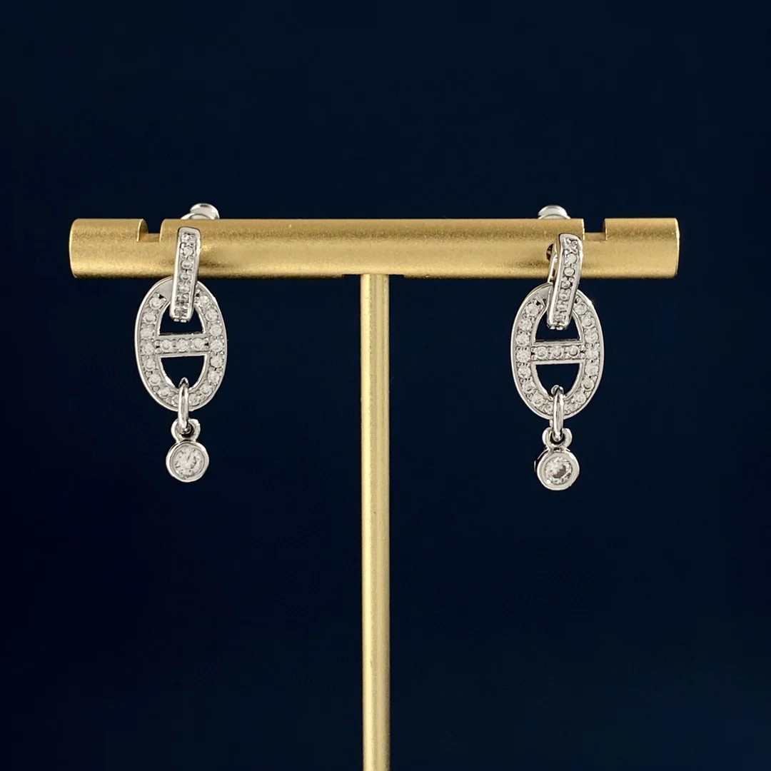 HME008  PM Chaine D'Ancre Enchainee Earrings - ccjewelryacc