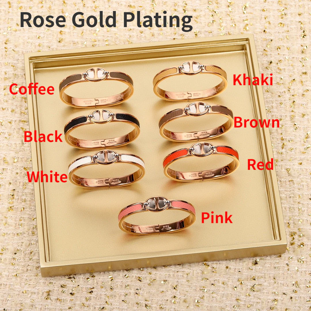 HMS014 Pig Nose Cowhide surface Bangle Bracelet - ccjewelryacc