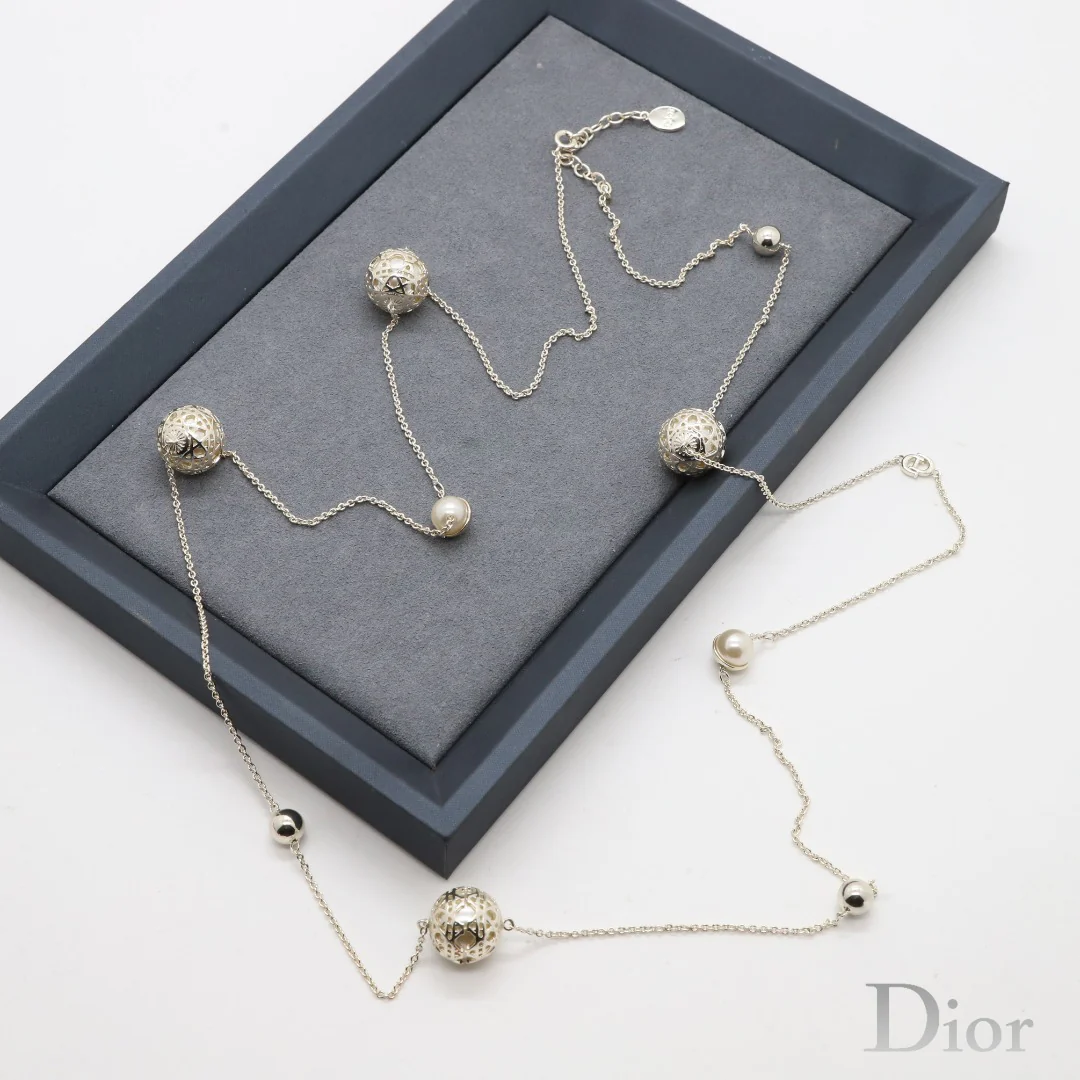 CDL005 High Quality CD Long Chain Necklace Pearl Sweater Chain - ccjewelryacc