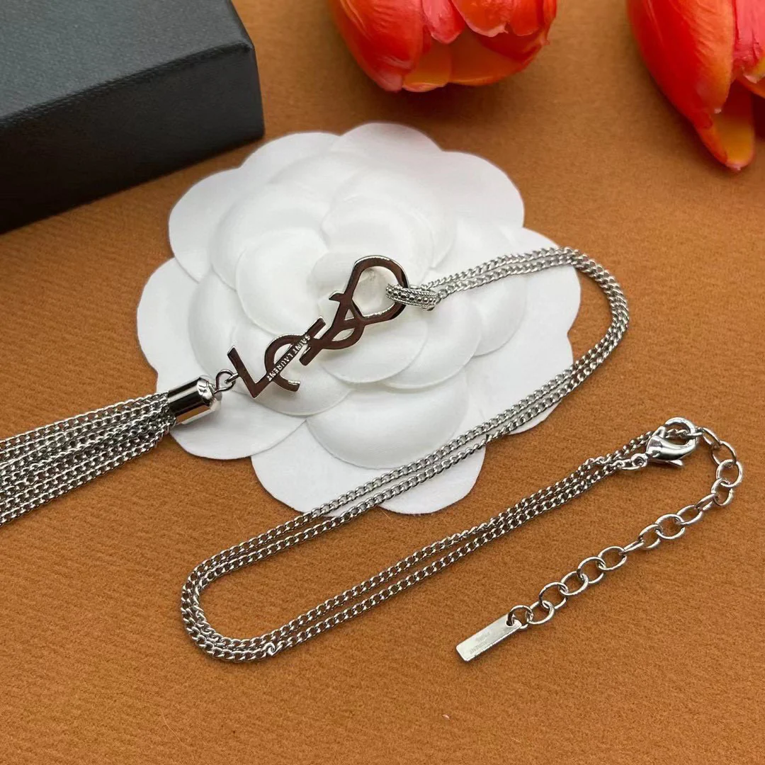 YYN003 CASSANDRE tassel necklace in metal - ccjewelryacc