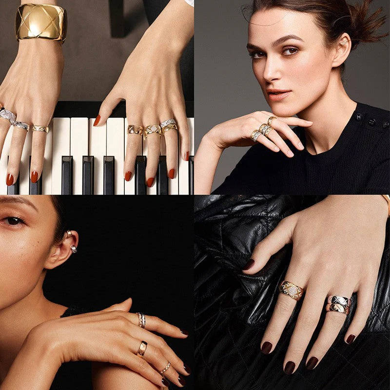 CCR8002B 7mm crush ring S925 Silver 18K Gold plating CC Ring - ccjewelryacc