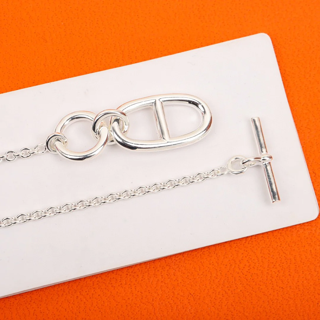 HMNS015 S925 Silver Pig nose Chaine d'ancre pendant Necklace - ccjewelryacc