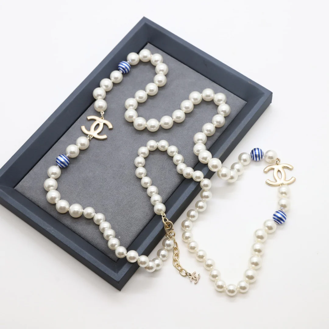 CCL013 High quality CC Pearl Long Chain Necklace Pearl sweater chain - ccjewelryacc