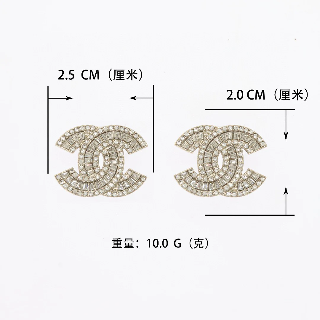 CCE455 Swarovski crystal cc logo earrings - ccjewelryacc