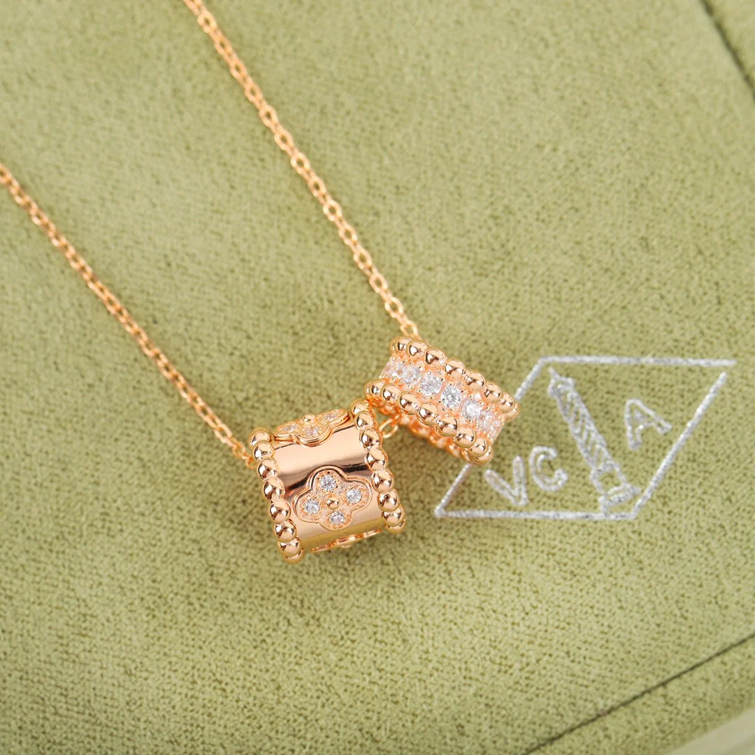 VCNS042 18k white gold/rose gold Perlee Pendant Necklace - ccjewelryacc