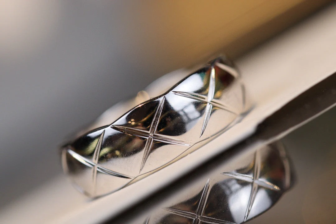 CCR8002B 7mm crush ring S925 Silver 18K Gold plating CC Ring - ccjewelryacc