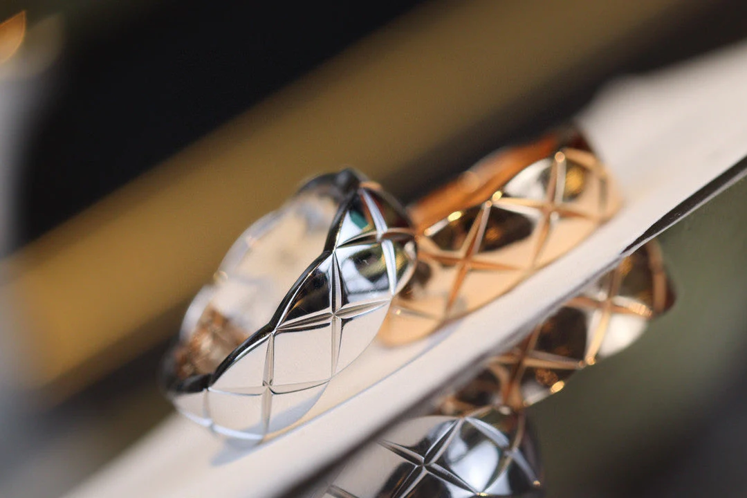 CCR8002B 7mm crush ring S925 Silver 18K Gold plating CC Ring - ccjewelryacc