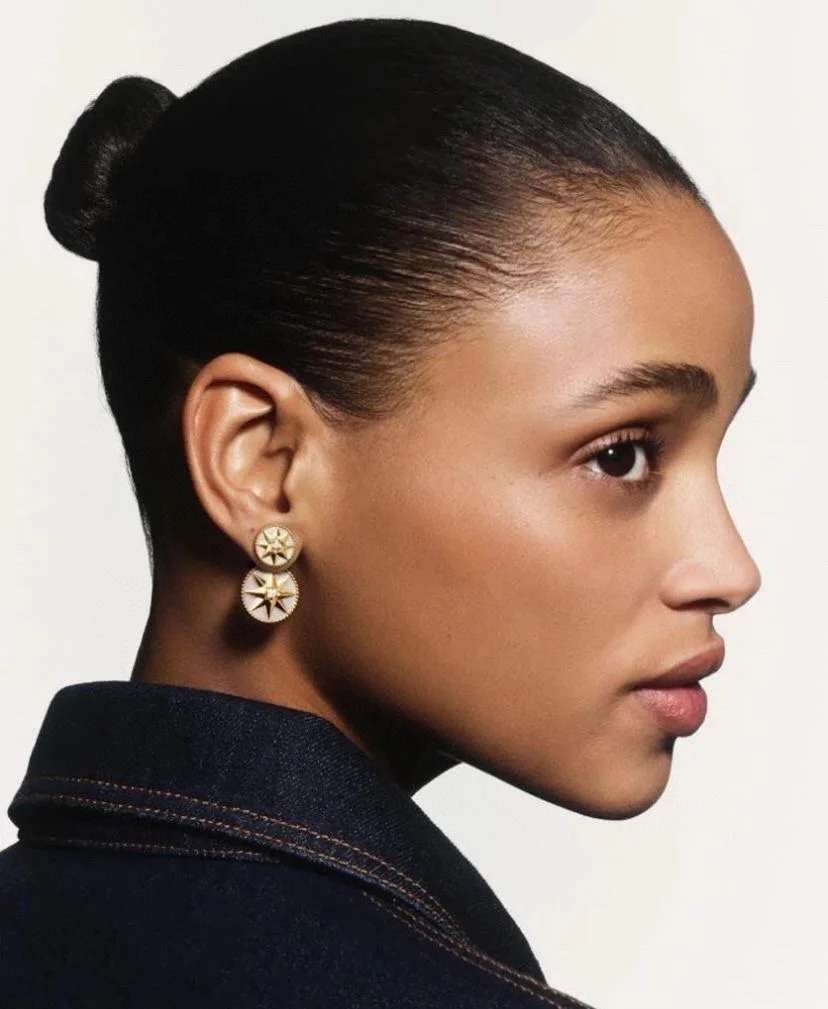 CDEV001 18K Gold Dior ROSE DES VENTS Earrings for Women - ccjewelryacc