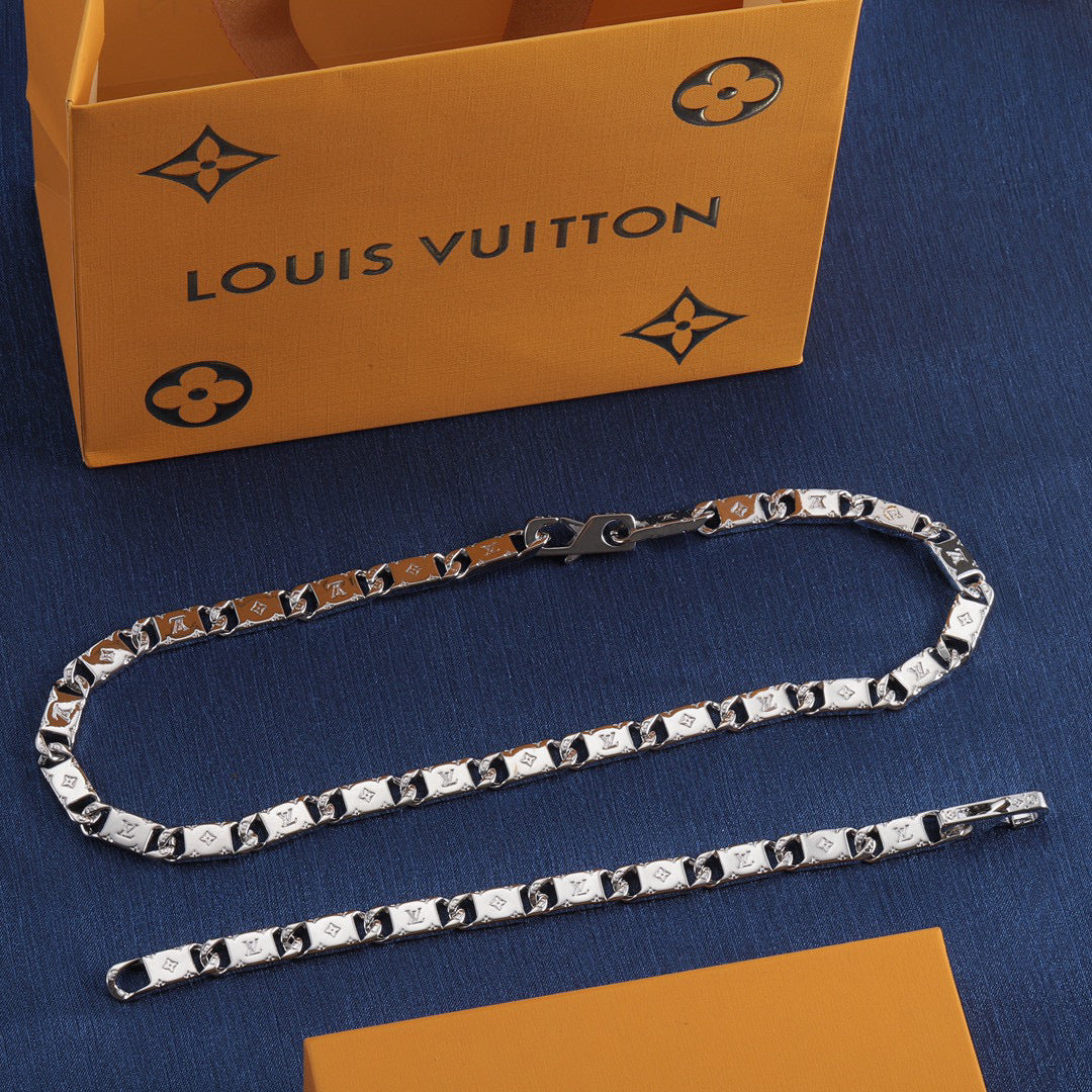High Quality Luxury Designer Jewelry Set Women Choker Necklace Bracelet LVT009 - ccjewelryacc