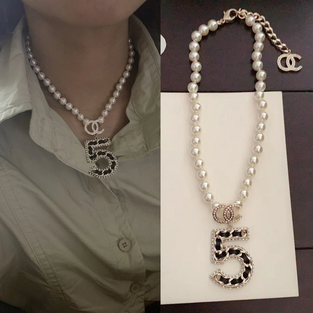 CCN013 Number 5 series cc jewelry set cc Stud earring, drop earring,cc Necklace, cc sweater chain, - ccjewelryacc