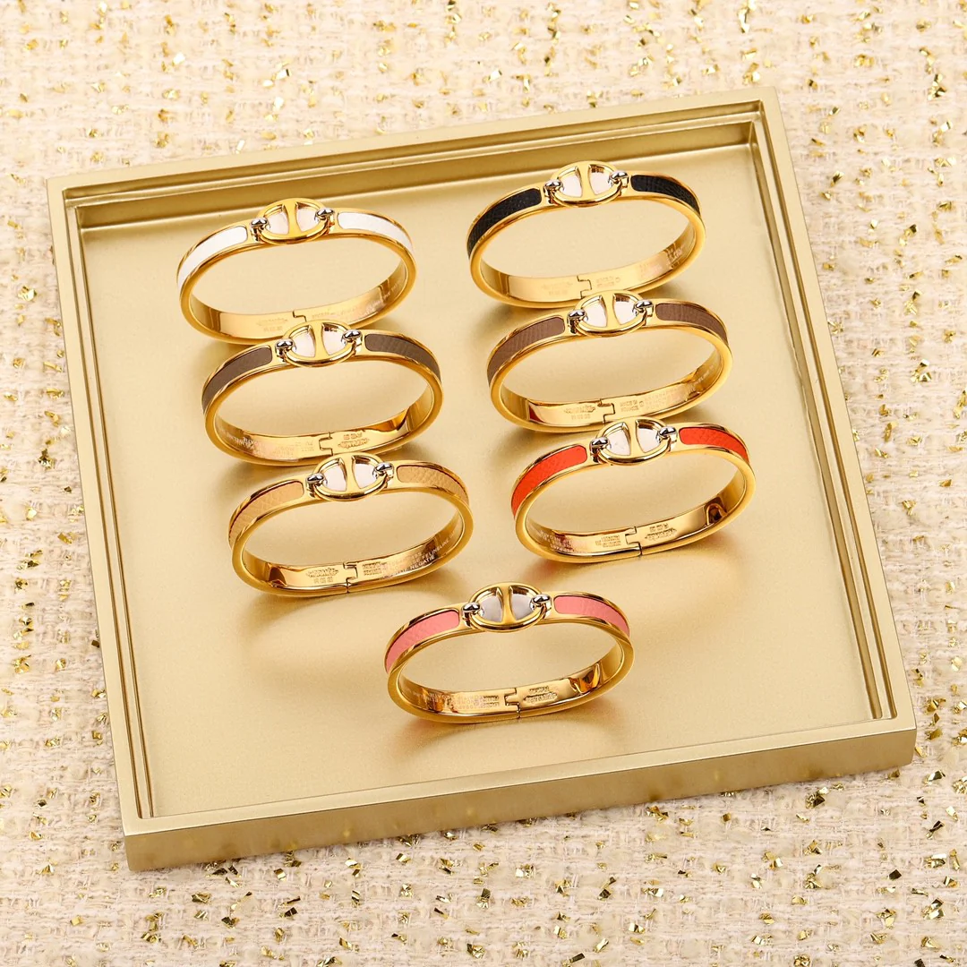 HMS014 Pig Nose Cowhide surface Bangle Bracelet - ccjewelryacc