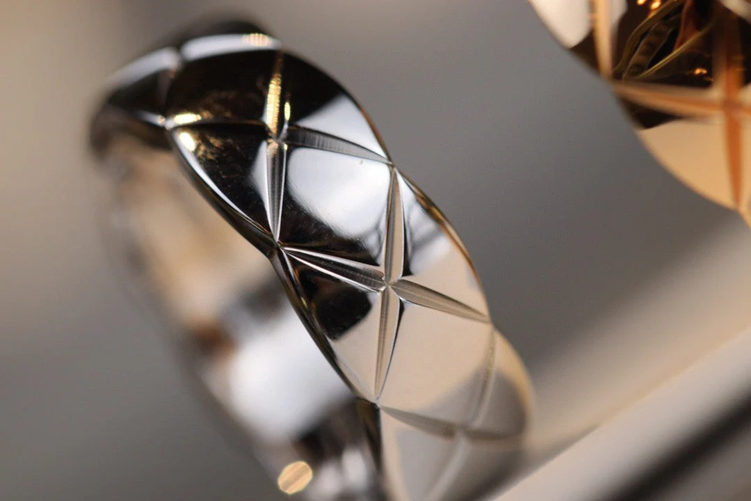 CCR8002B 7mm crush ring S925 Silver 18K Gold plating CC Ring - ccjewelryacc