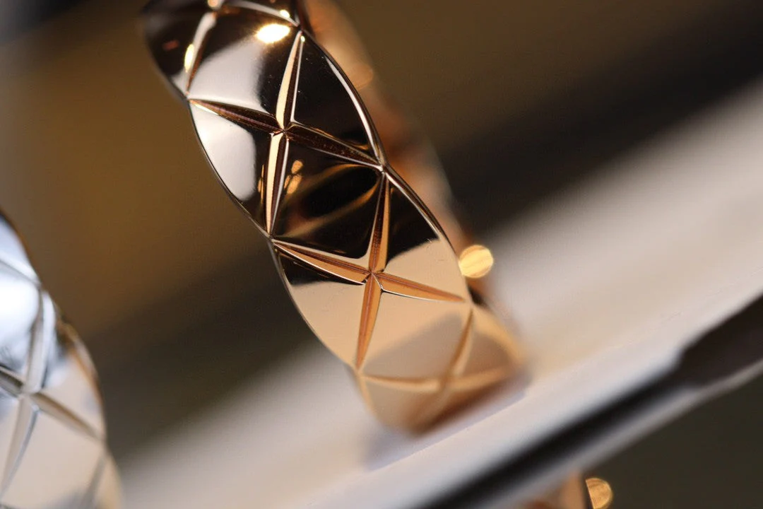 CCR8002B 7mm crush ring S925 Silver 18K Gold plating CC Ring - ccjewelryacc