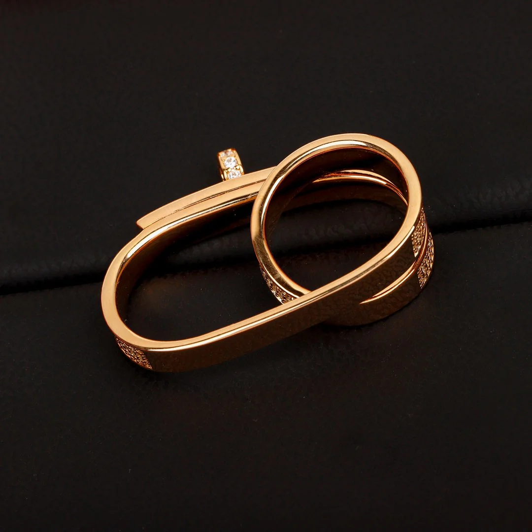 HMRS002 S925 Sterling Silver Kelly Gavroche Double rings - ccjewelryacc