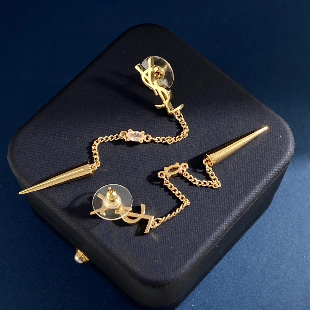 YYE018 Opyum LSY Rhinestone Spike earrings - ccjewelryacc