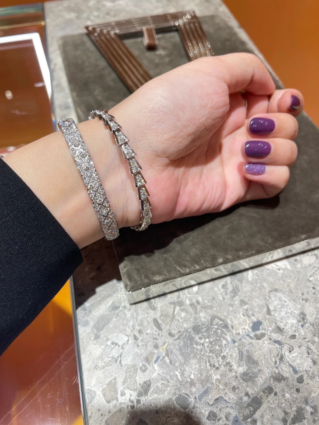 CCSS092 Full diamond S925 Silver COCO Crush Bangle Bracelet CC Bracelet - ccjewelryacc