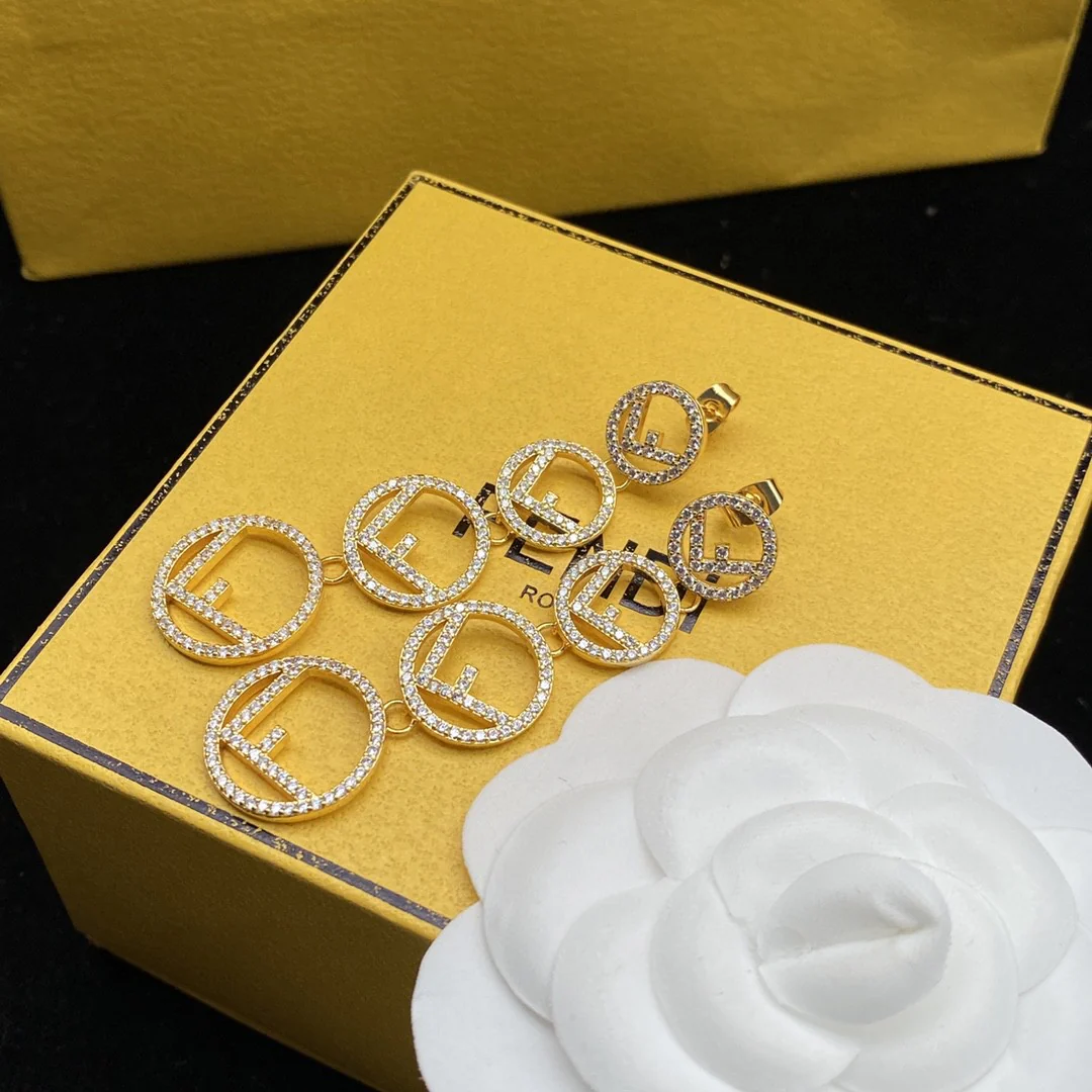 FDE022 Fendi logo tassels earrings - ccjewelryacc