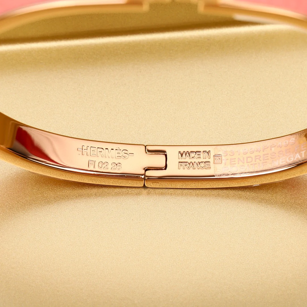 HMS013 Narrow Leater H Bangle Bracelet - ccjewelryacc