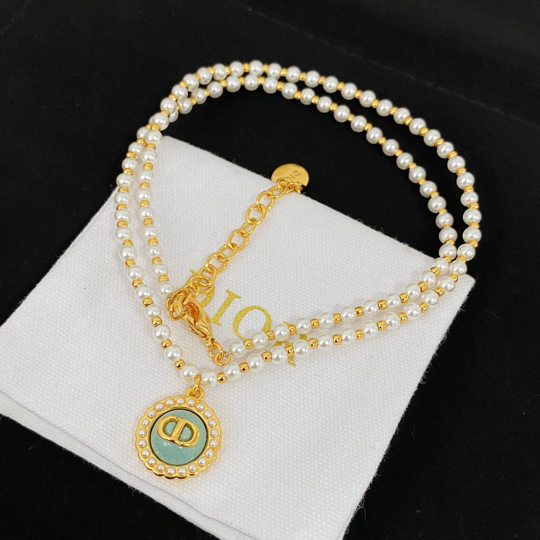 CDN313  High Quality Designer CD Pearl Necklace for Women - ccjewelryacc