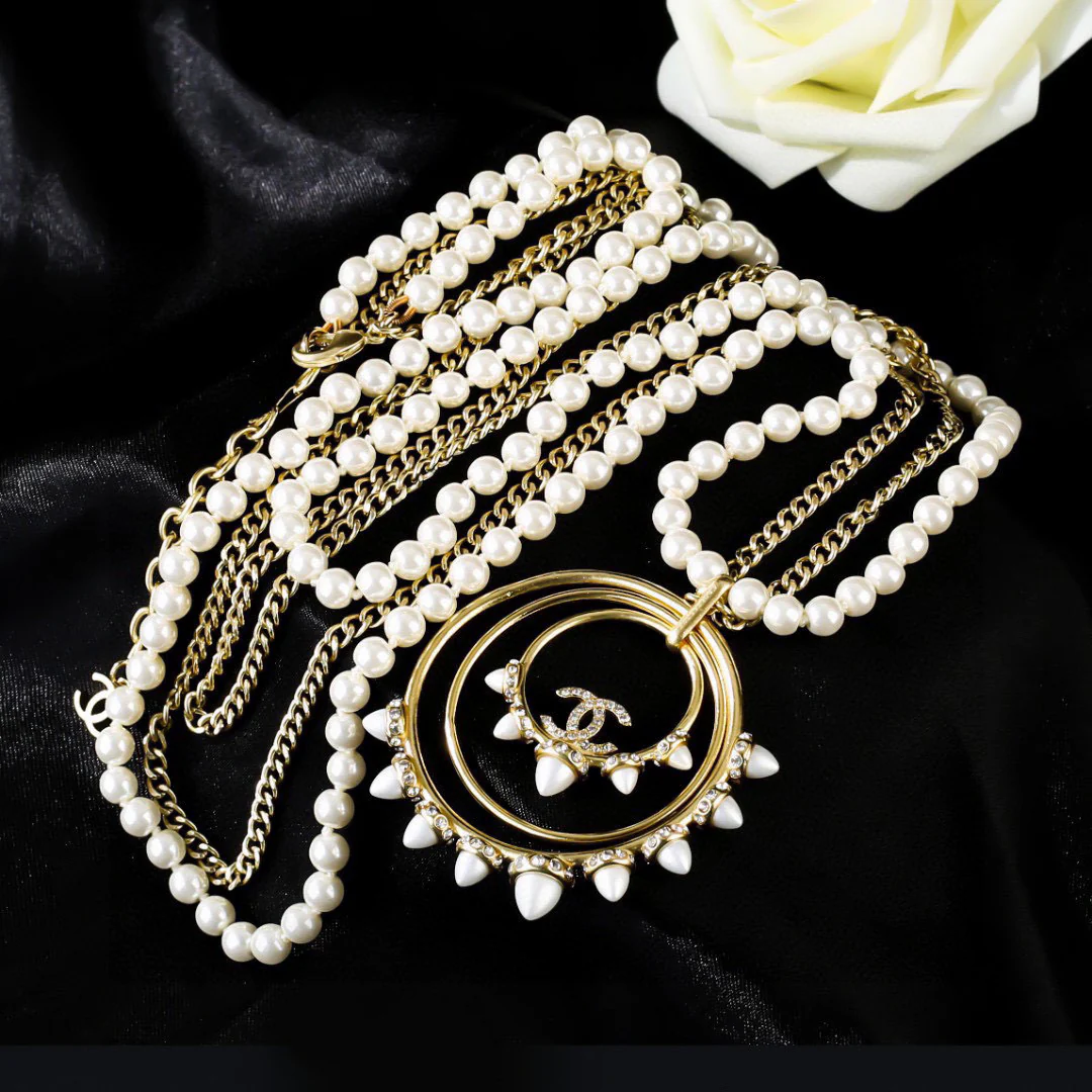 CCL047 CC Long necklace pearl Sweater Chain - ccjewelryacc
