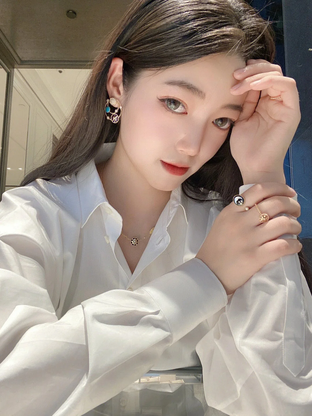 CDEV005 18K Gold Dior ROSE DES VENTS earrings - ccjewelryacc