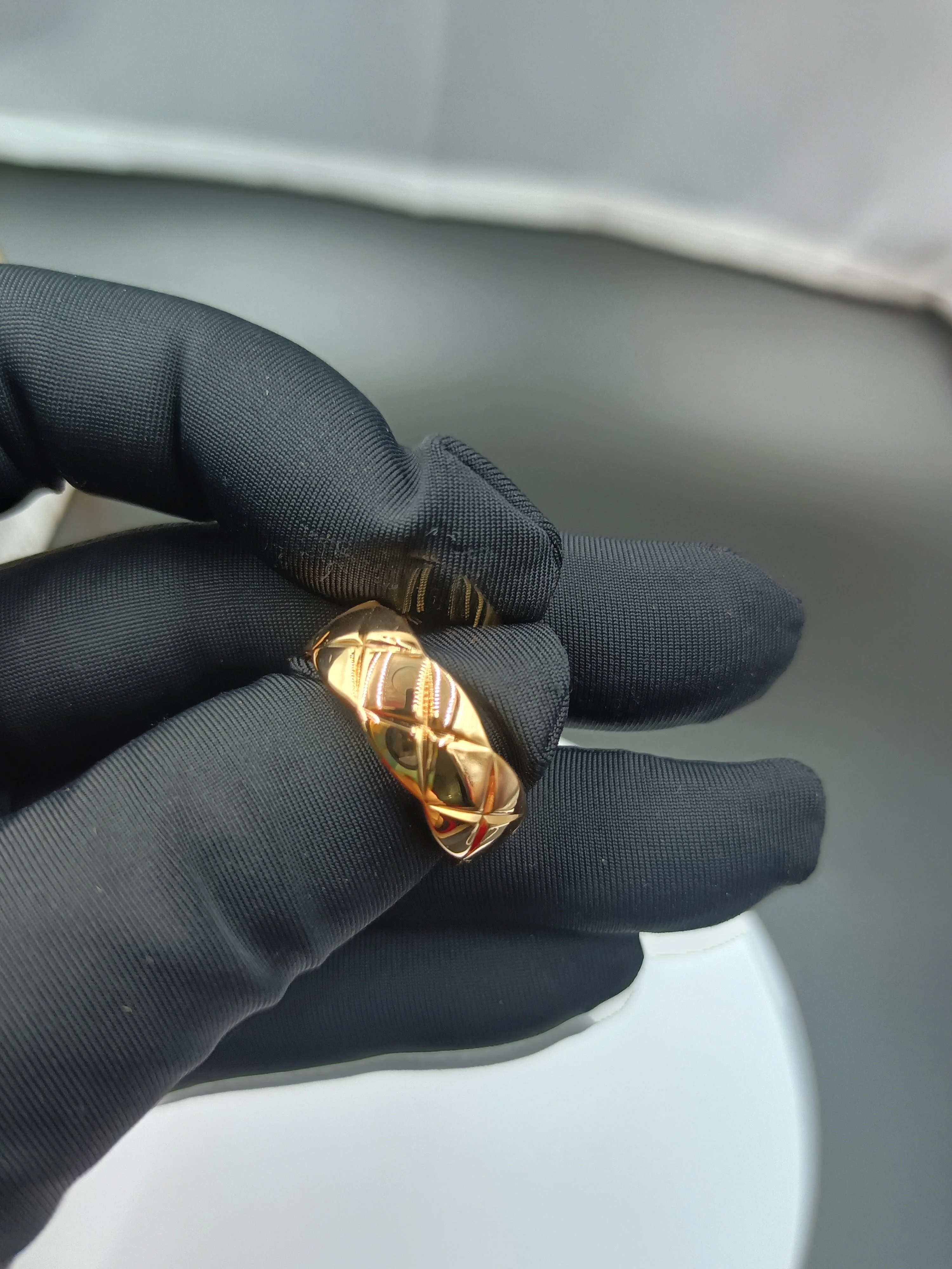 CCR8001B 7mm COCO crush ring cc ring Titanium steel Gold plating ring - ccjewelryacc