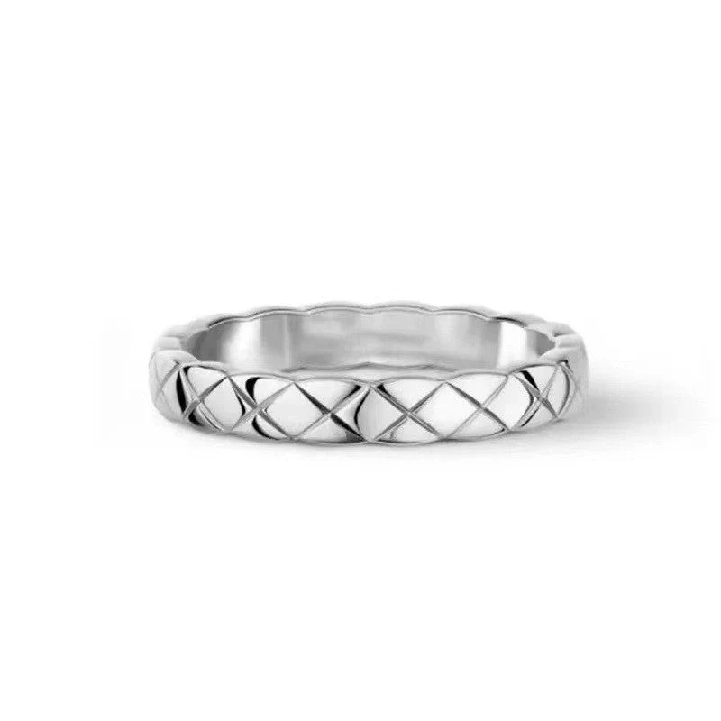CCR8001A 3.5mm COCO crush ring titanium steel Gold plating cc ring - ccfashionjewelry