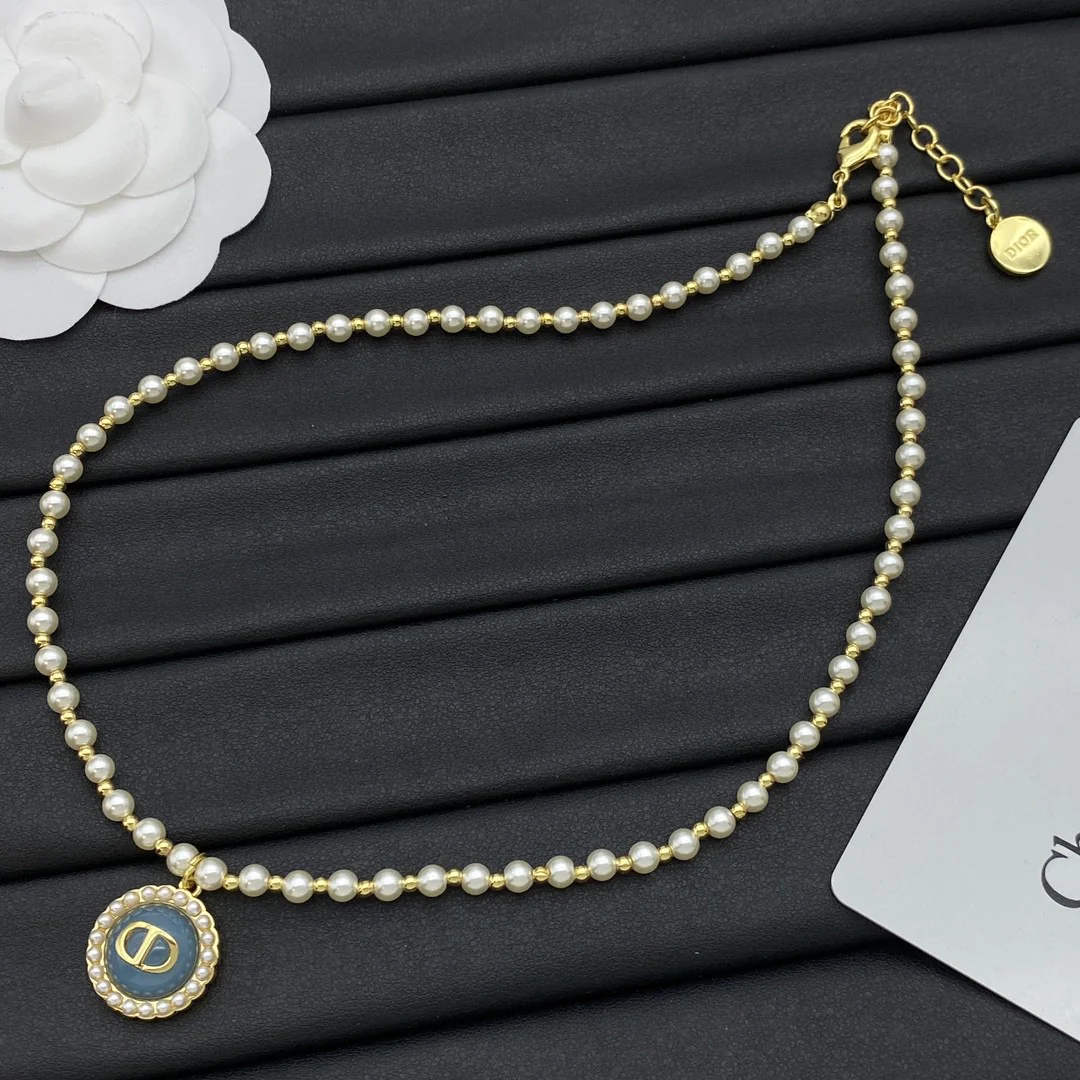 CDN313  High Quality Designer CD Pearl Necklace for Women - ccjewelryacc