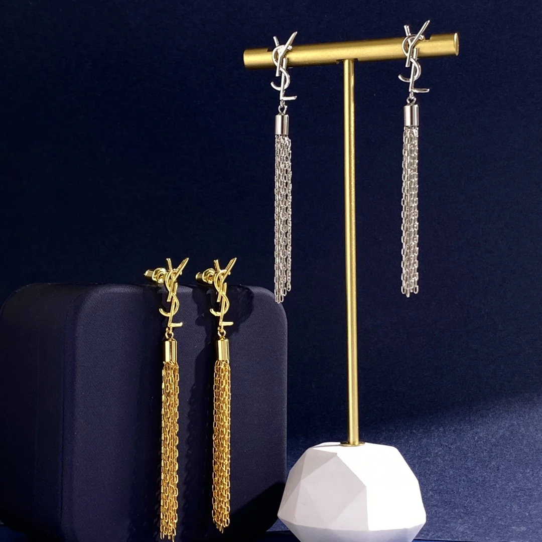 YYE005 YVES Monogram Tassel Earrings - ccjewelryacc