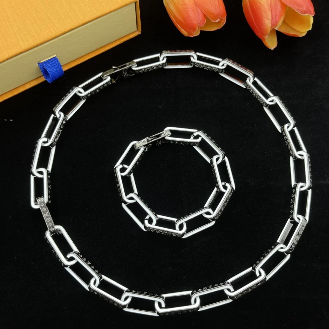High Quality Luxury Designer Jewelry Set Women Choker Necklace Bracelet LVT003 - ccfashionjewelry