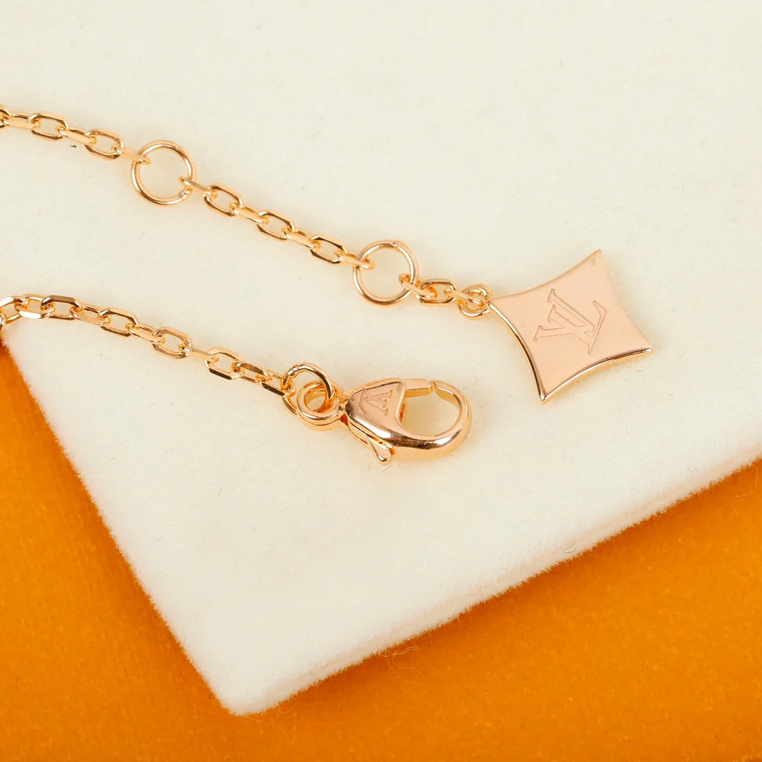 LVNS025 S925 Sterling Silver Top Quality Rose Gold STAR BLOSSOM Pendant Necklace For Women - ccjewelryacc