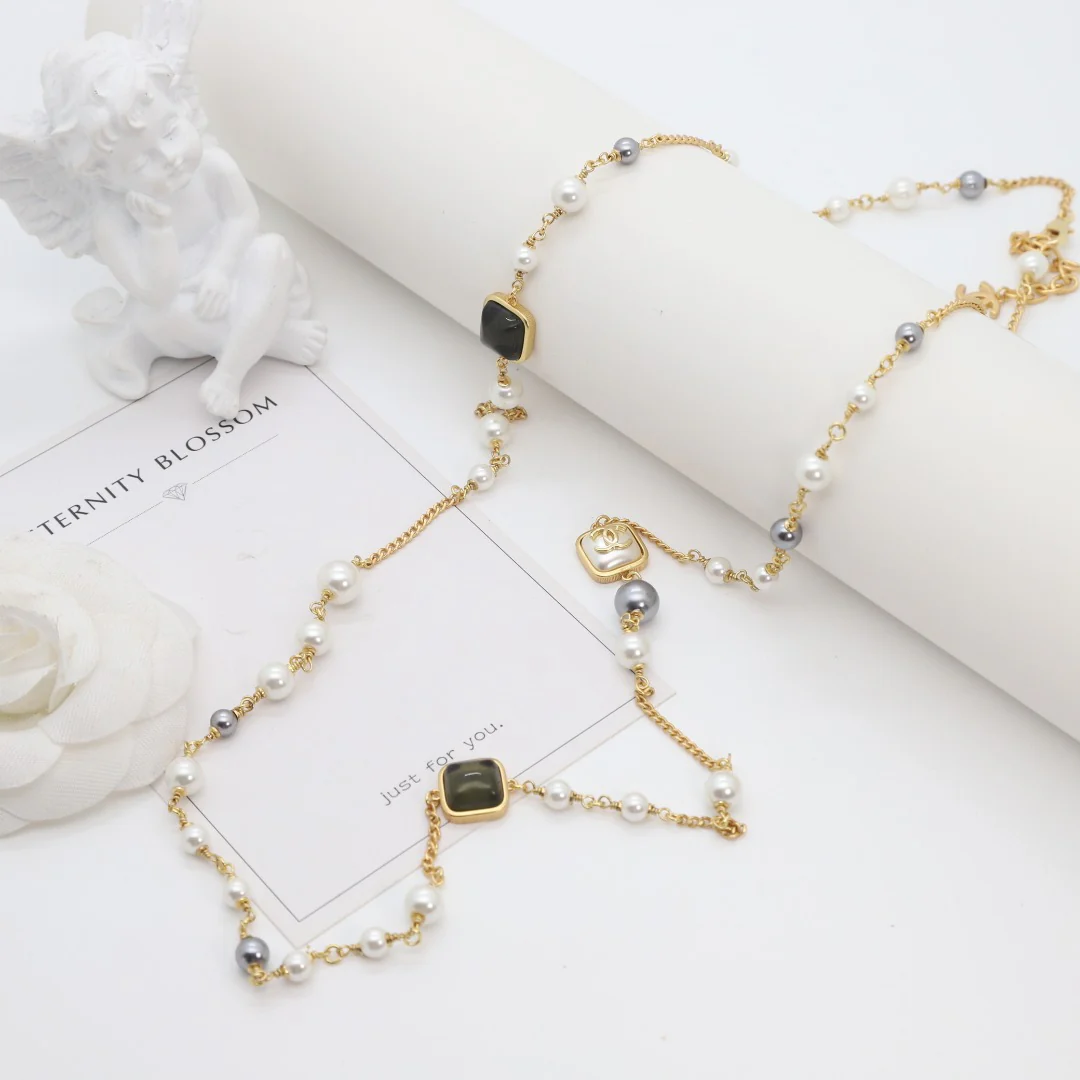 CCL037 High Quality Luxury Designer Pearl Sweater Chain - ccjewelryacc