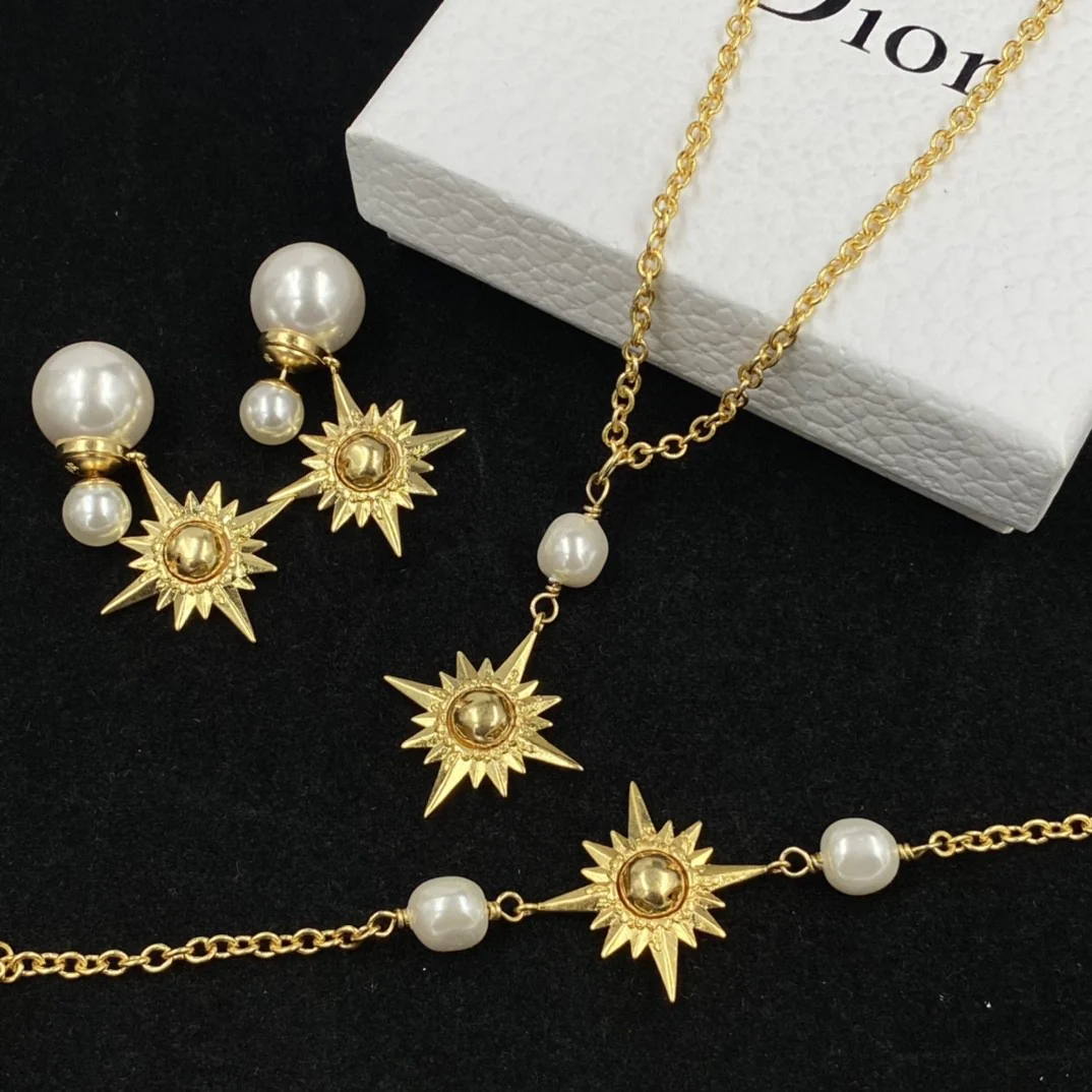 CDT031 Top Quality Luxury Designer Jewelry set CD Earrings CD Necklace CD Bracelet For Women - ccjewelryacc